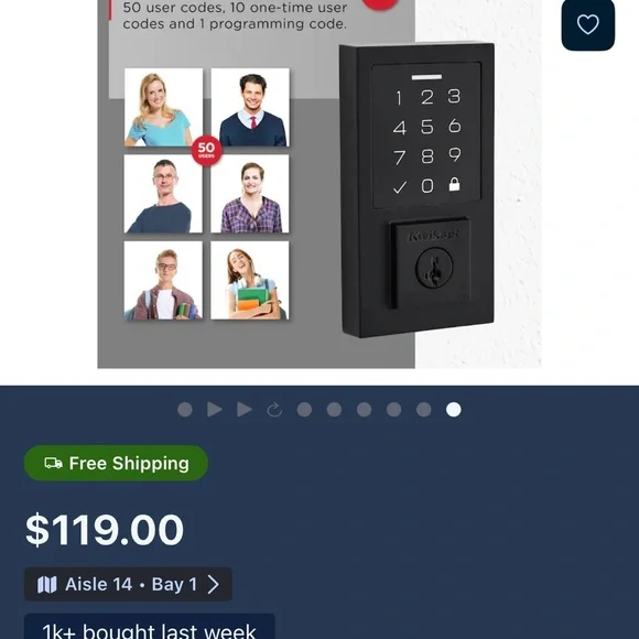 Kwikset SmartCode 270 Electronic Lock - Black - Picture 8 of 8